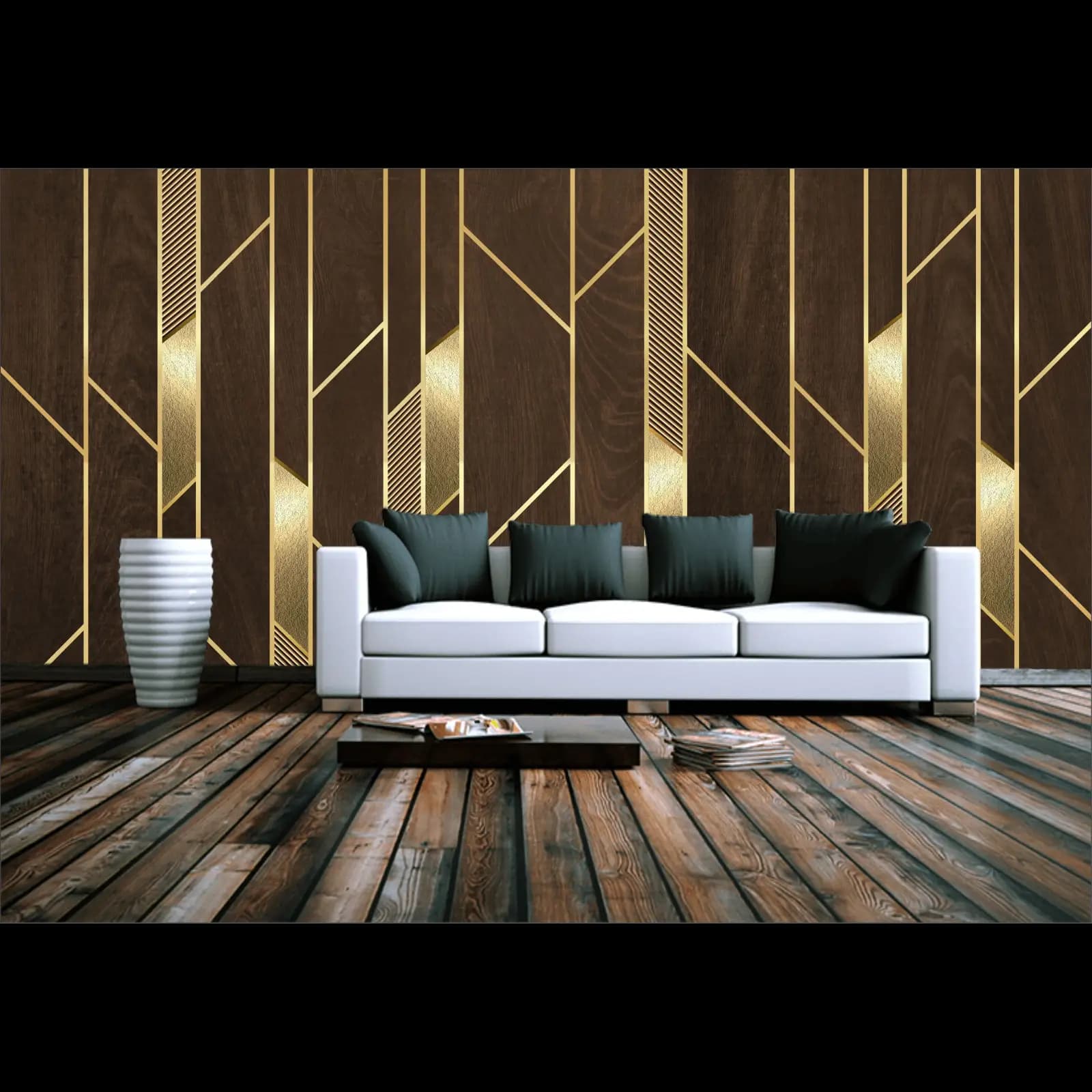 3D flex Brown Paneling style ,for Led wall ,lviving room design , bed wall
